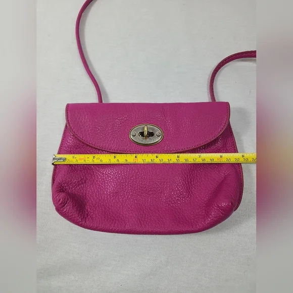 Fossil Monica SL5076690 Fuchsia Genuine Leather Convertible SM X-body/Clutch - Picture 6 of 7